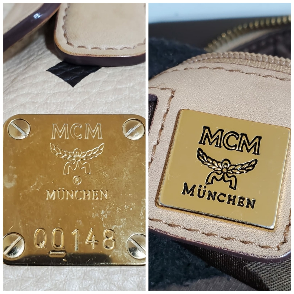 MCMVisetos Boston Satchel Beige Handbag - Picture 4 of 12